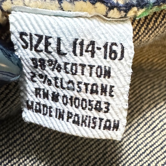 🧢 Evolution in Design Youth Denim Jacket Sz L (14–16) Distressed Look - Picture 2 of 13